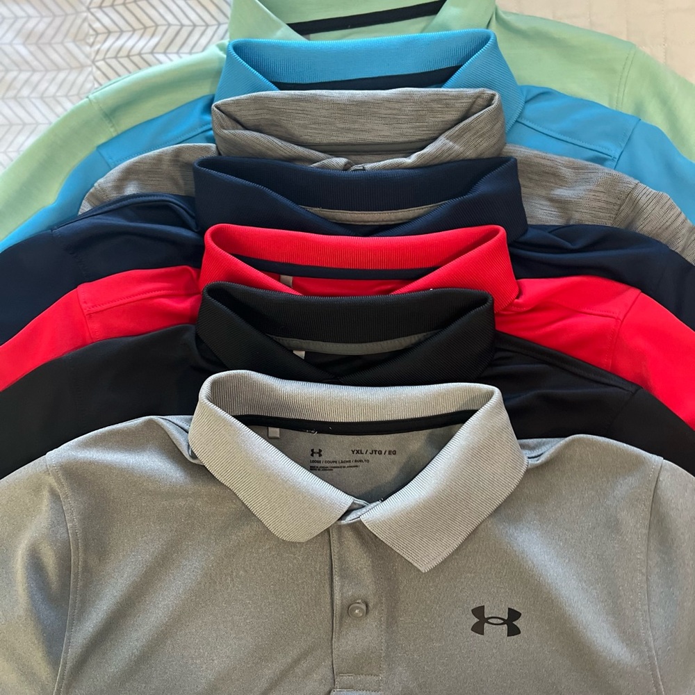 Under Armour Boy’s Polo Shirt Collection - Gray, Blue, Green, Red, Black